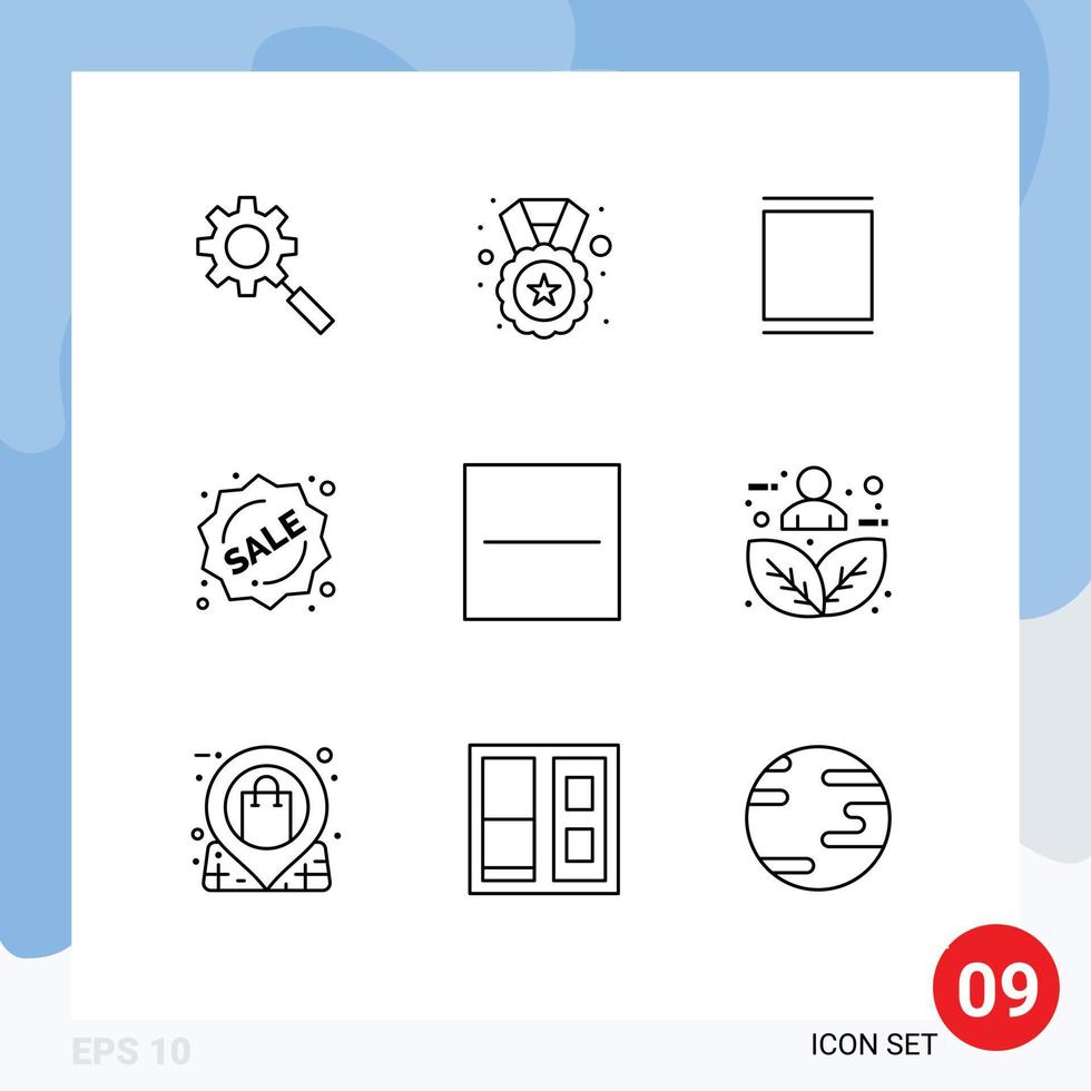 9 iconos creativos signos y símbolos modernos de eliminar elementos de diseño vectorial editables de la insignia de venta de la galería comercial vector