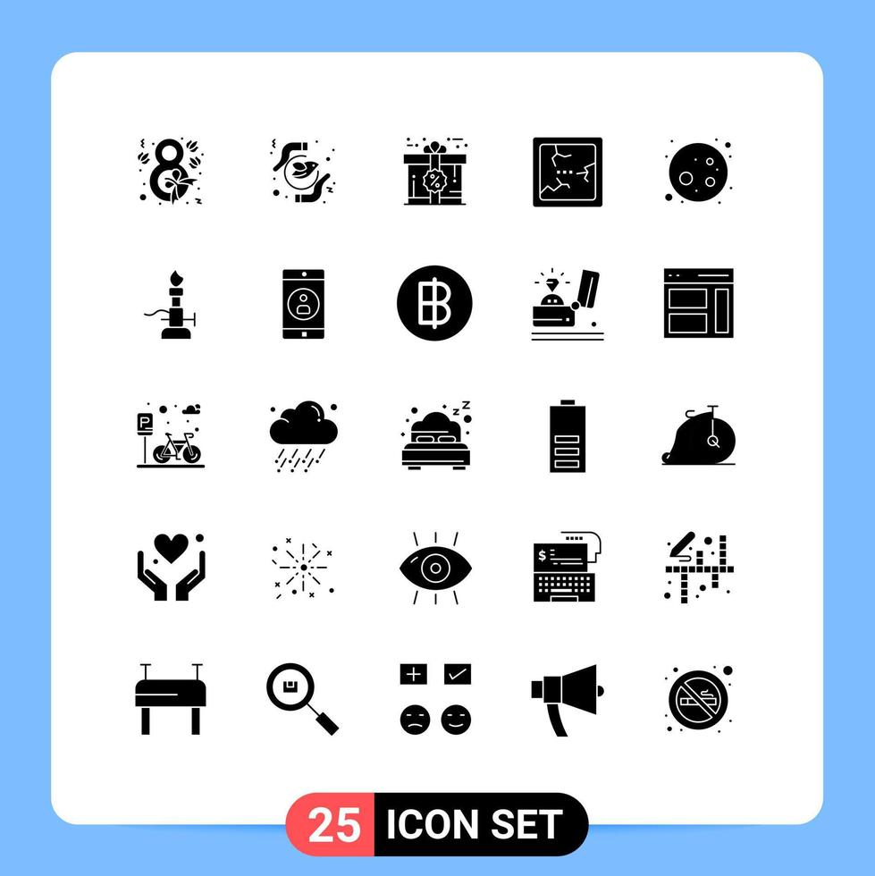 conjunto de 25 iconos de ui modernos símbolos signos para luna espejo pureza regalo de halloween elementos de diseño vectorial editables vector