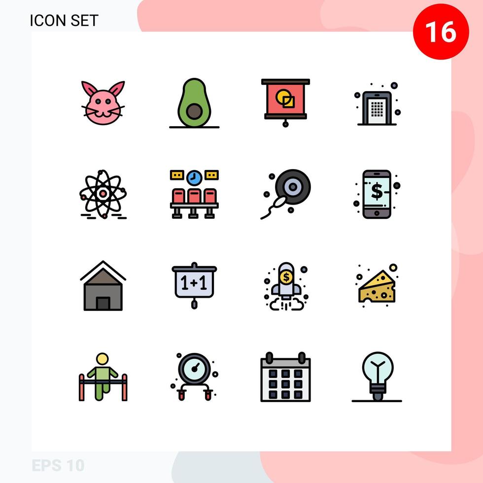 Editable Vector Line Pack of 16 Simple Flat Color Filled Lines of education pin code education pin code Editable Creative Vector Design Elements