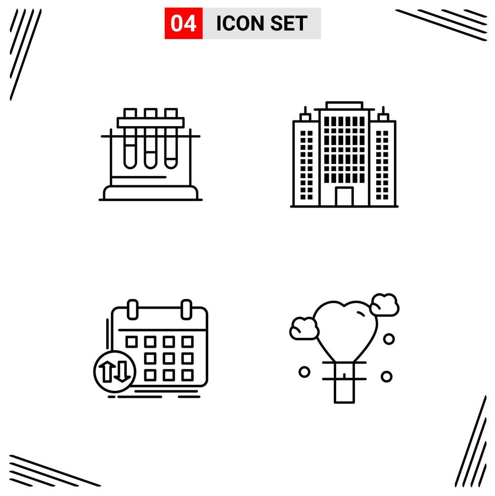 4 Icons Line Style Grid Based Creative Outline Symbols for Website Design Simple Line Icon Signs Isolated on White Background 4 Icon Set vector