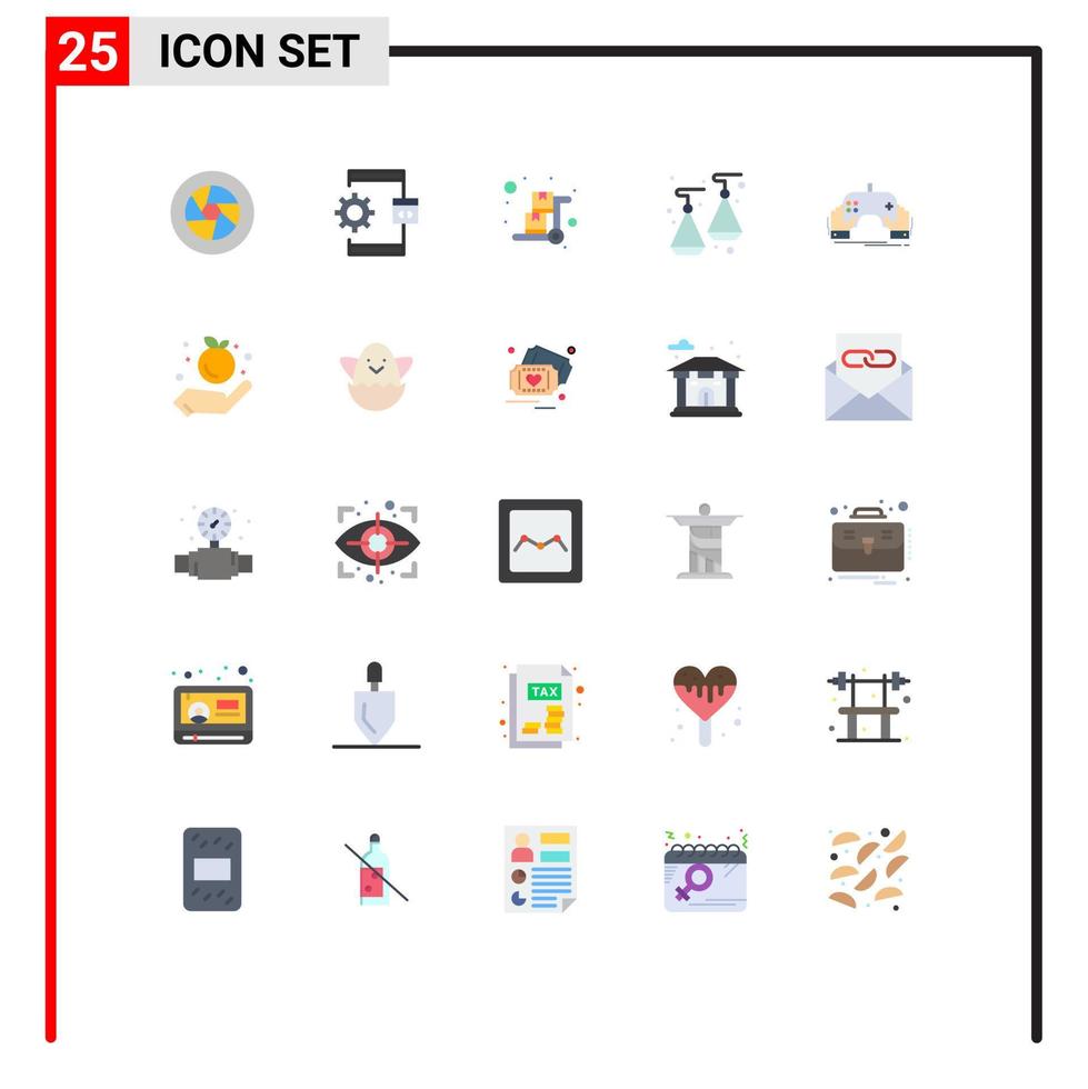 Set of 25 Modern UI Icons Symbols Signs for jewelry earrings development pushcart luggage cart Editable Vector Design Elements