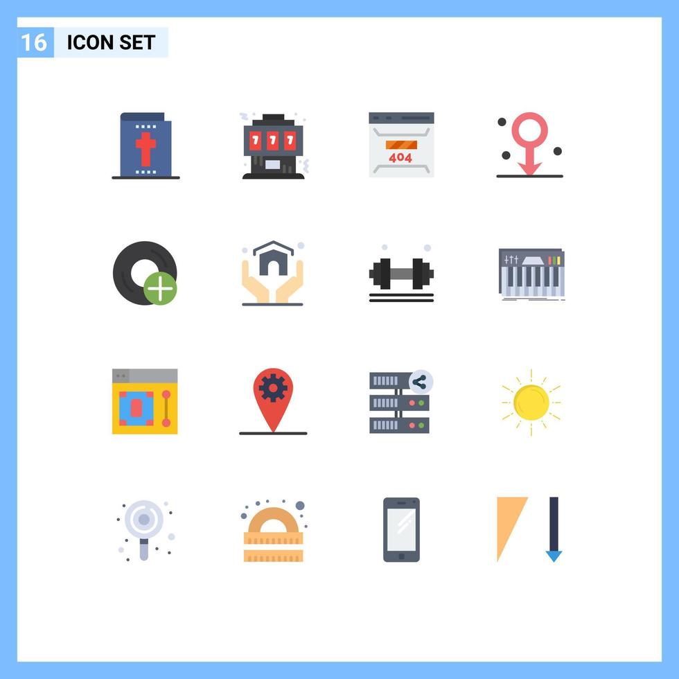 Modern Set of 16 Flat Colors and symbols such as add healthcare develop male site Editable Pack of Creative Vector Design Elements