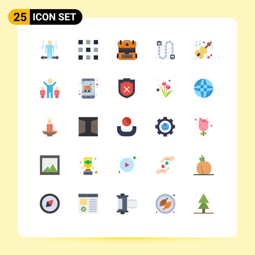 25 iconos creativos signos y símbolos modernos de música de boda camping matrimonio elementos de diseño de vectores editables industriales