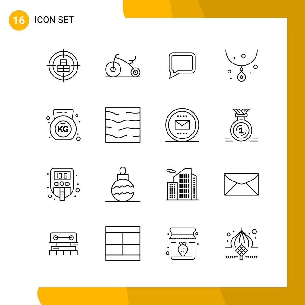 16 Icon Set Line Style Icon Pack Outline Symbols isolated on White Backgound for Responsive Website Designing vector