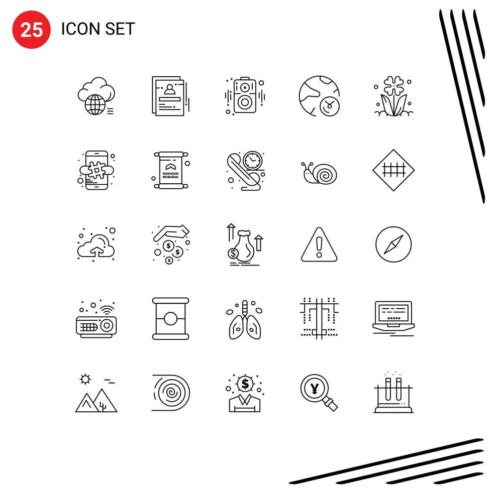 Universal Icon Symbols Group of 25 Modern Lines of research information student data speaker Editable Vector Design Elements