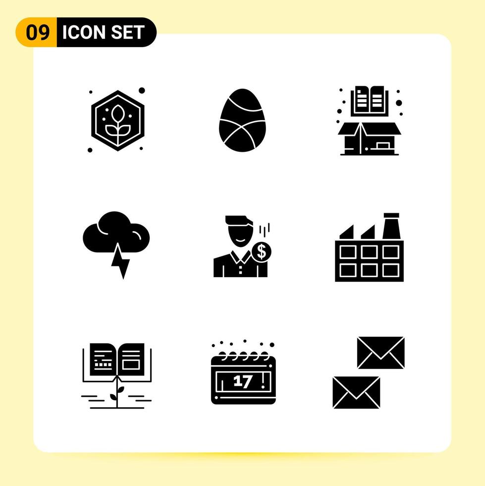 9 Creative Icons for Modern website design and responsive mobile apps 9 Glyph Symbols Signs on White Background 9 Icon Pack vector