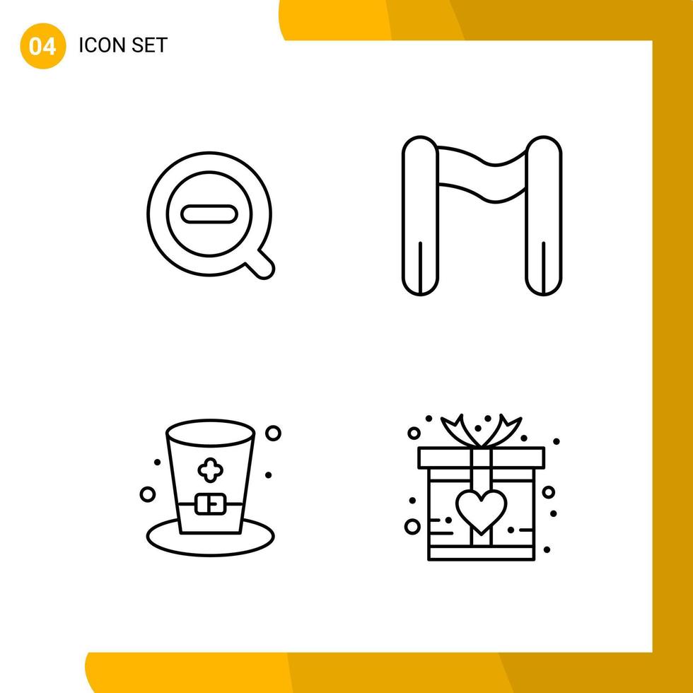 4 Icon Set Line Style Icon Pack Outline Symbols isolated on White Backgound for Responsive Website Designing vector