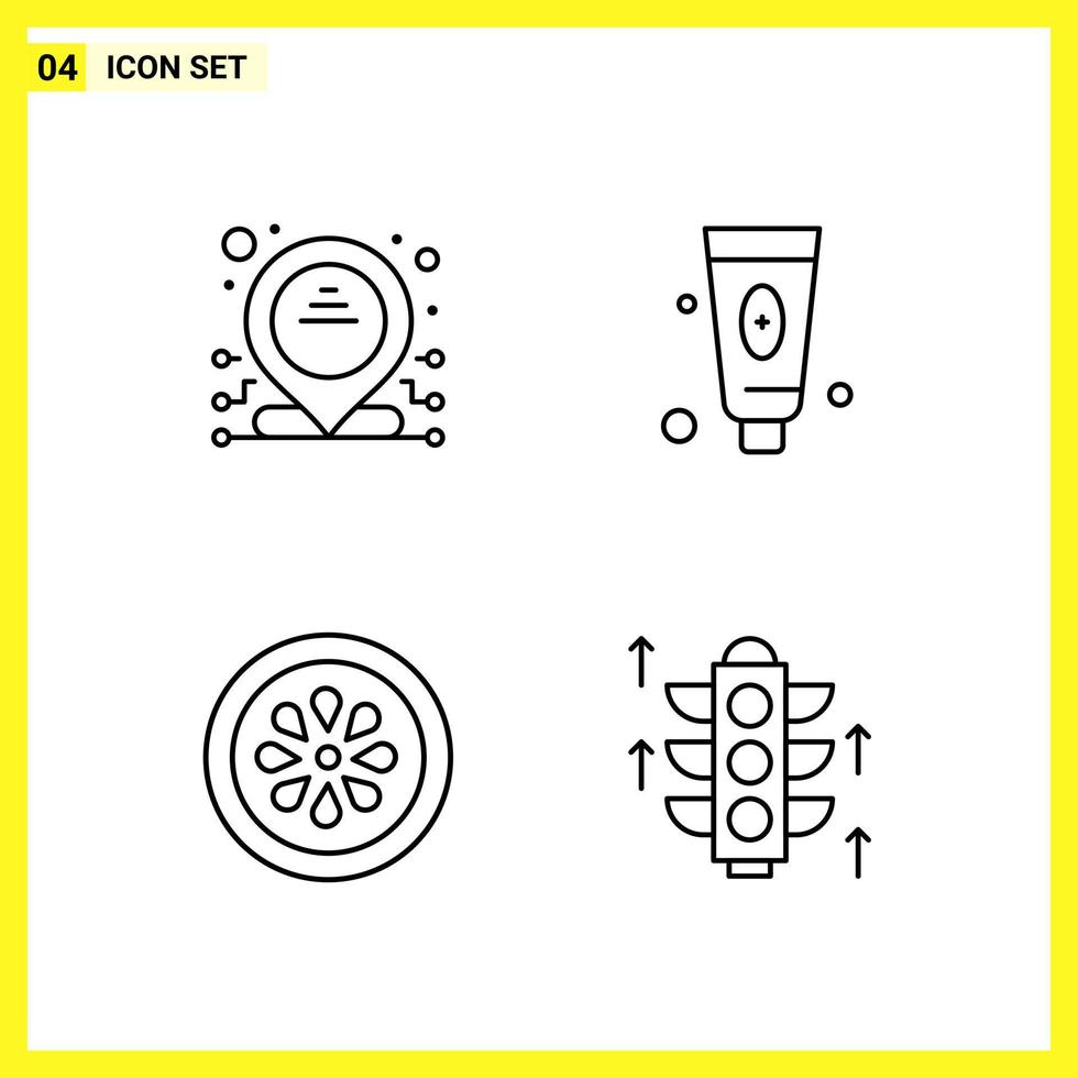 4 Icon Set Simple Line Symbols Outline Sign on White Background for Website Design Mobile Applications and Print Media vector