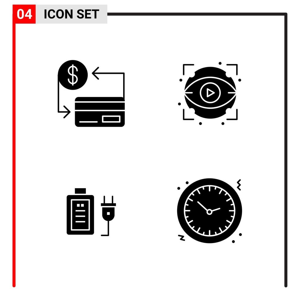 4 iconos generales para el diseño de sitios web, impresión y aplicaciones móviles 4 símbolos de glifos signos aislados en fondo blanco Paquete de 4 iconos vector