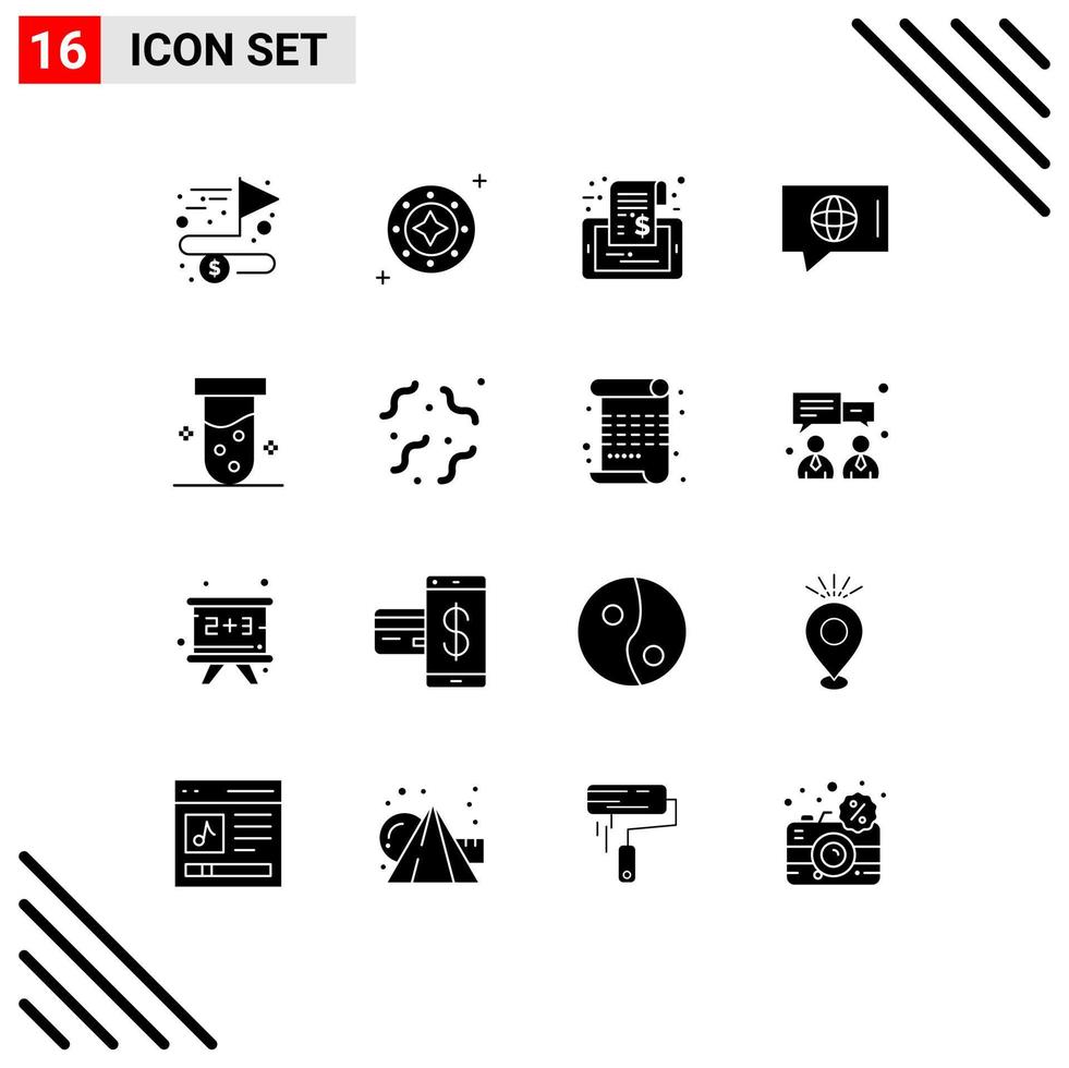 Stock Vector Icon Pack of 16 Line Signs and Symbols for technical chat star tag phone Editable Vector Design Elements