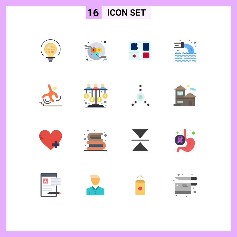 16 Creative Icons Modern Signs and Symbols of failed business shield sewage pollution Editable Pack of Creative Vector Design Elements