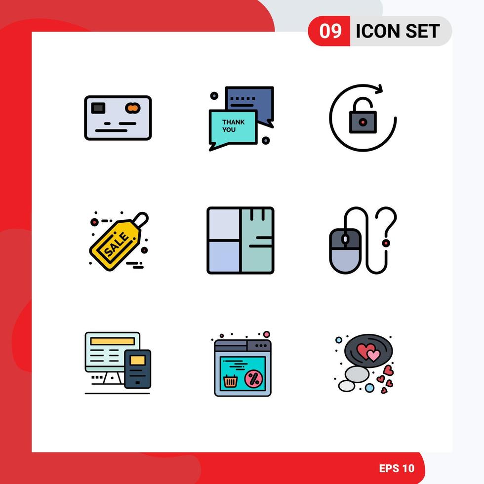 Filledline Flat Color Pack of 9 Universal Symbols of map blueprint rotate architecture discount Editable Vector Design Elements