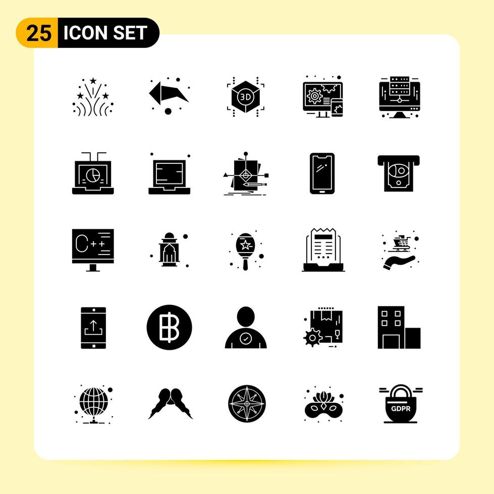 25 Creative Icons for Modern website design and responsive mobile apps 25 Glyph Symbols Signs on White Background 25 Icon Pack vector