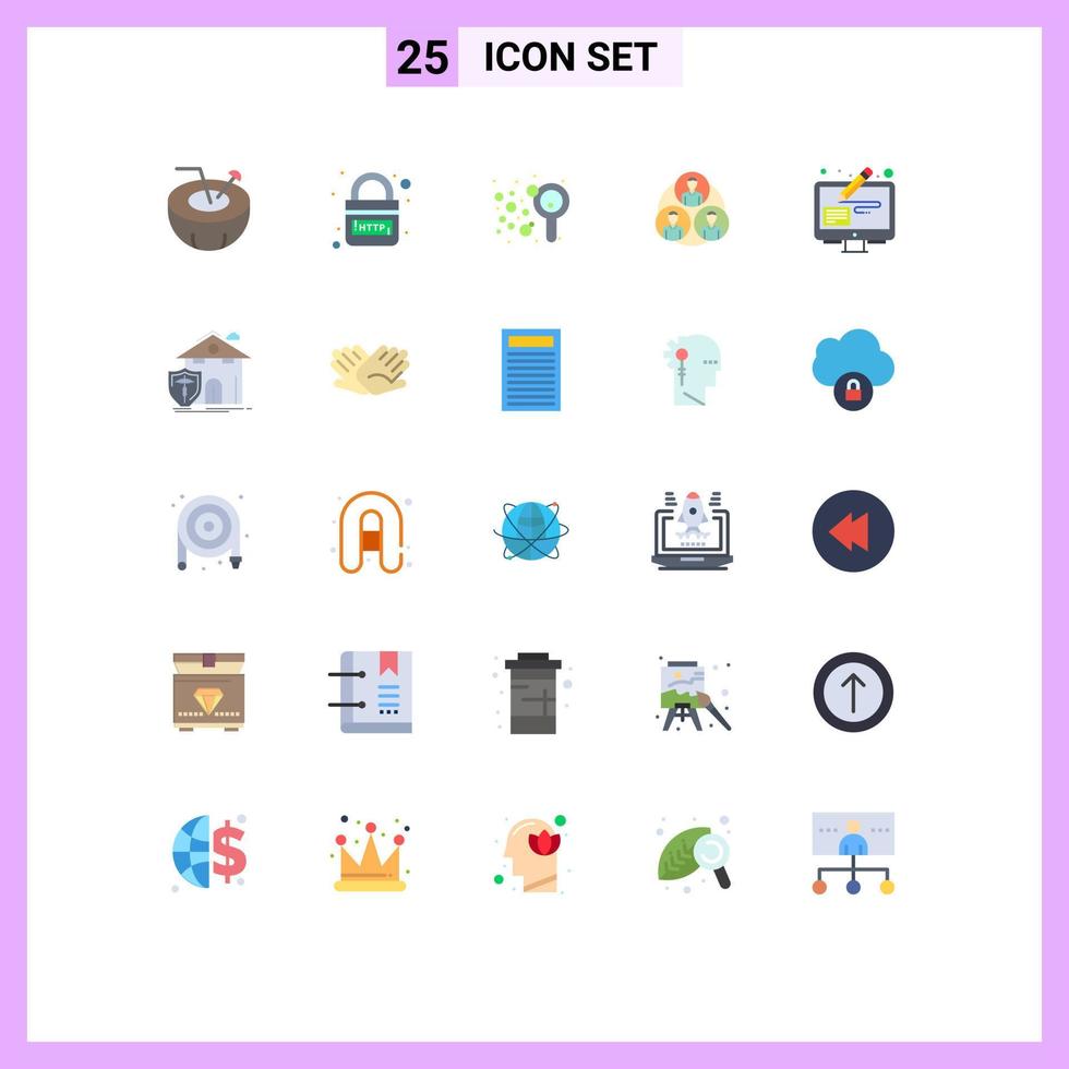 Group of 25 Flat Colors Signs and Symbols for design tools clone security gang soap Editable Vector Design Elements