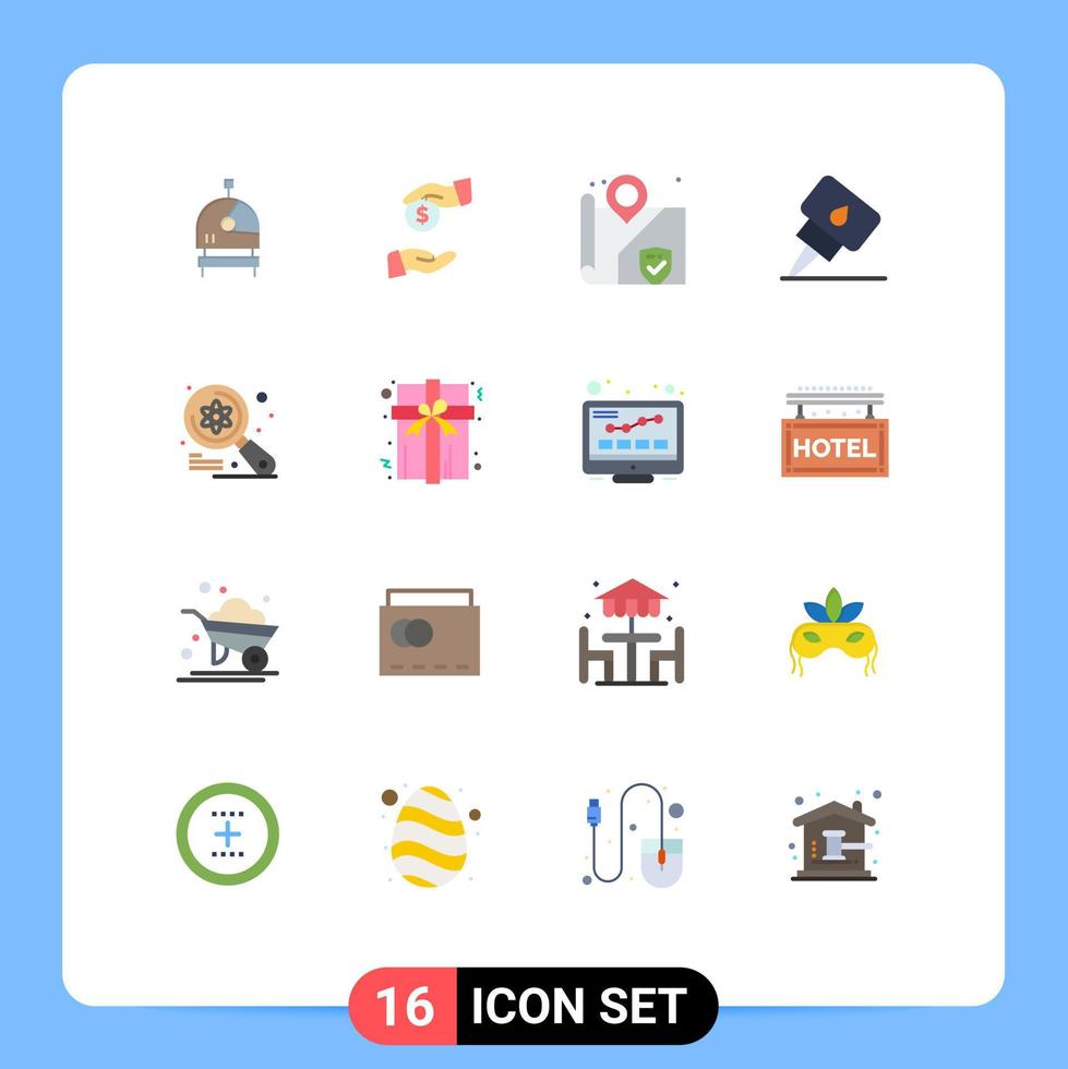 Universal Icon Symbols Group of 16 Modern Flat Colors of search imac security examine oil Editable Pack of Creative Vector Design Elements