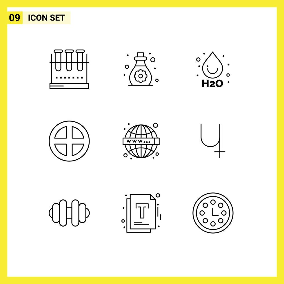 Modern Set of 9 Outlines Pictograph of seo interior toddler household decoration Editable Vector Design Elements