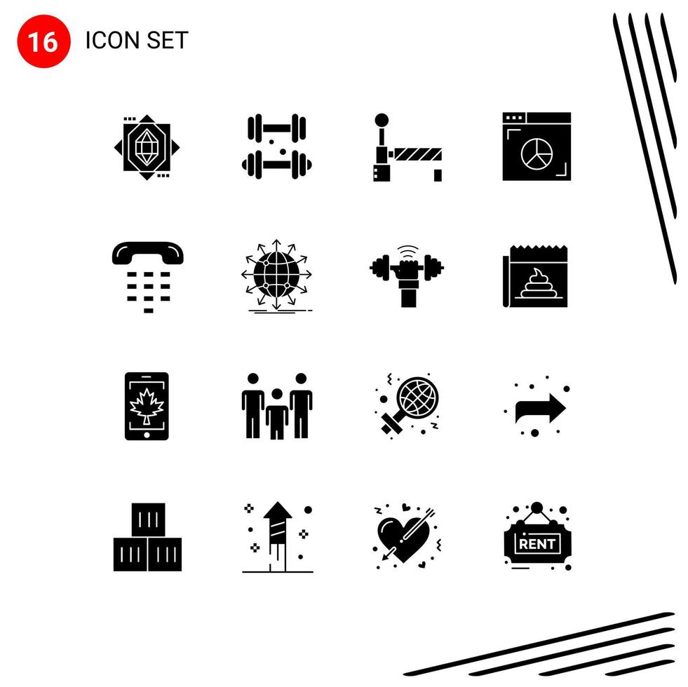 16 iconos creativos signos y símbolos modernos de comunicación de dispositivos llamada de tren elementos de diseño vectorial editables de Internet vector