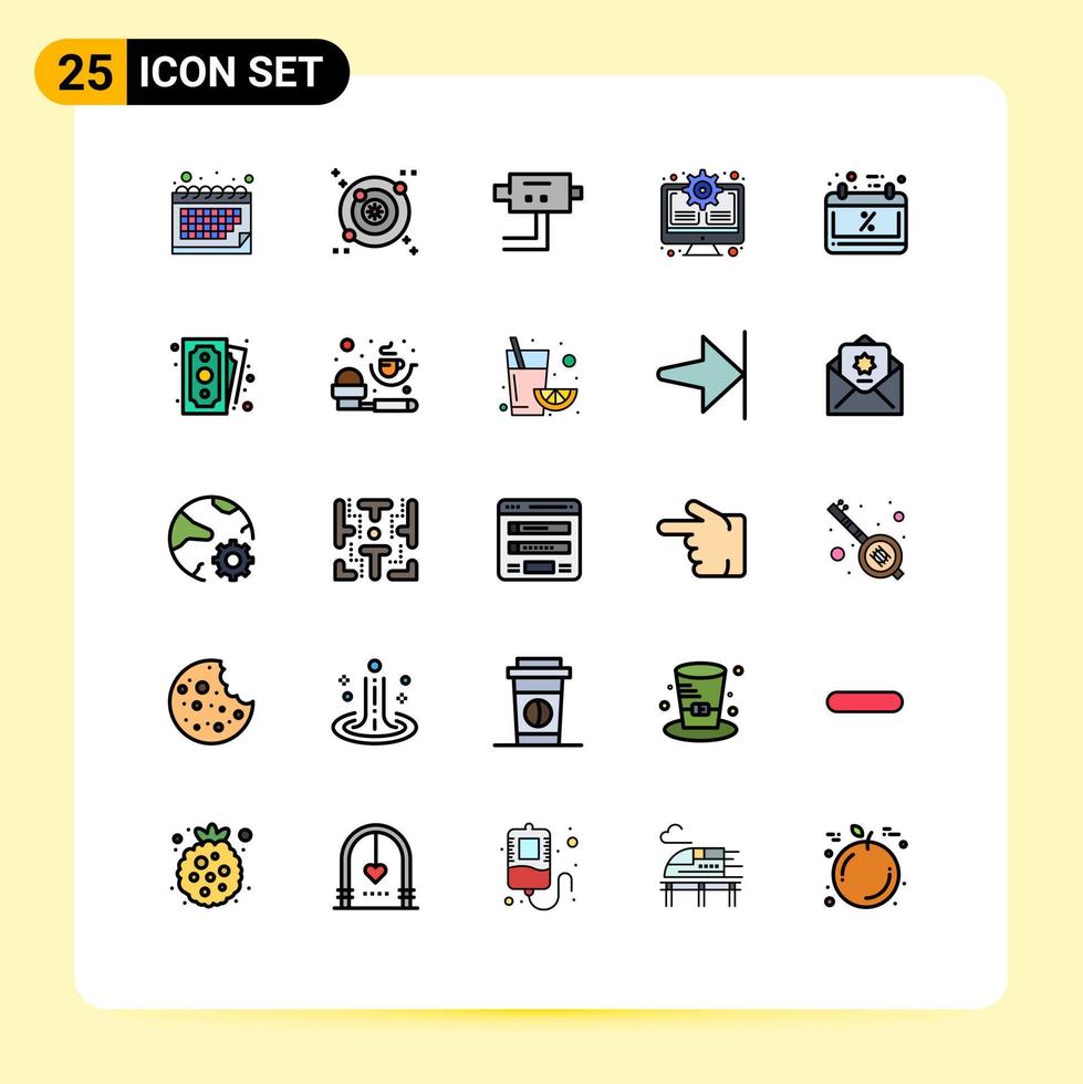 25 Creative Icons Modern Signs and Symbols of cash friday security calendar update Editable Vector Design Elements