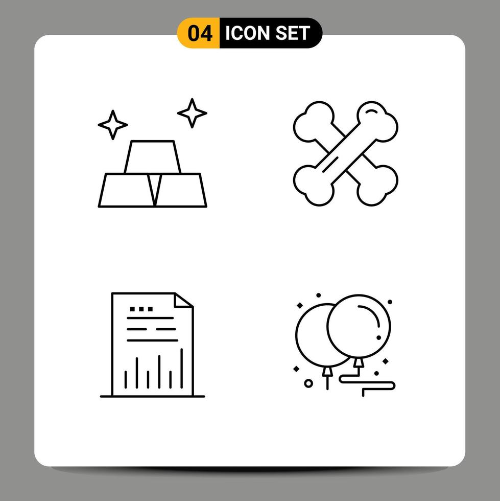 concepto de 4 líneas para sitios web móviles y aplicaciones finanzas documento gráfico de reumatismo de salud ósea elementos de diseño vectorial editables vector