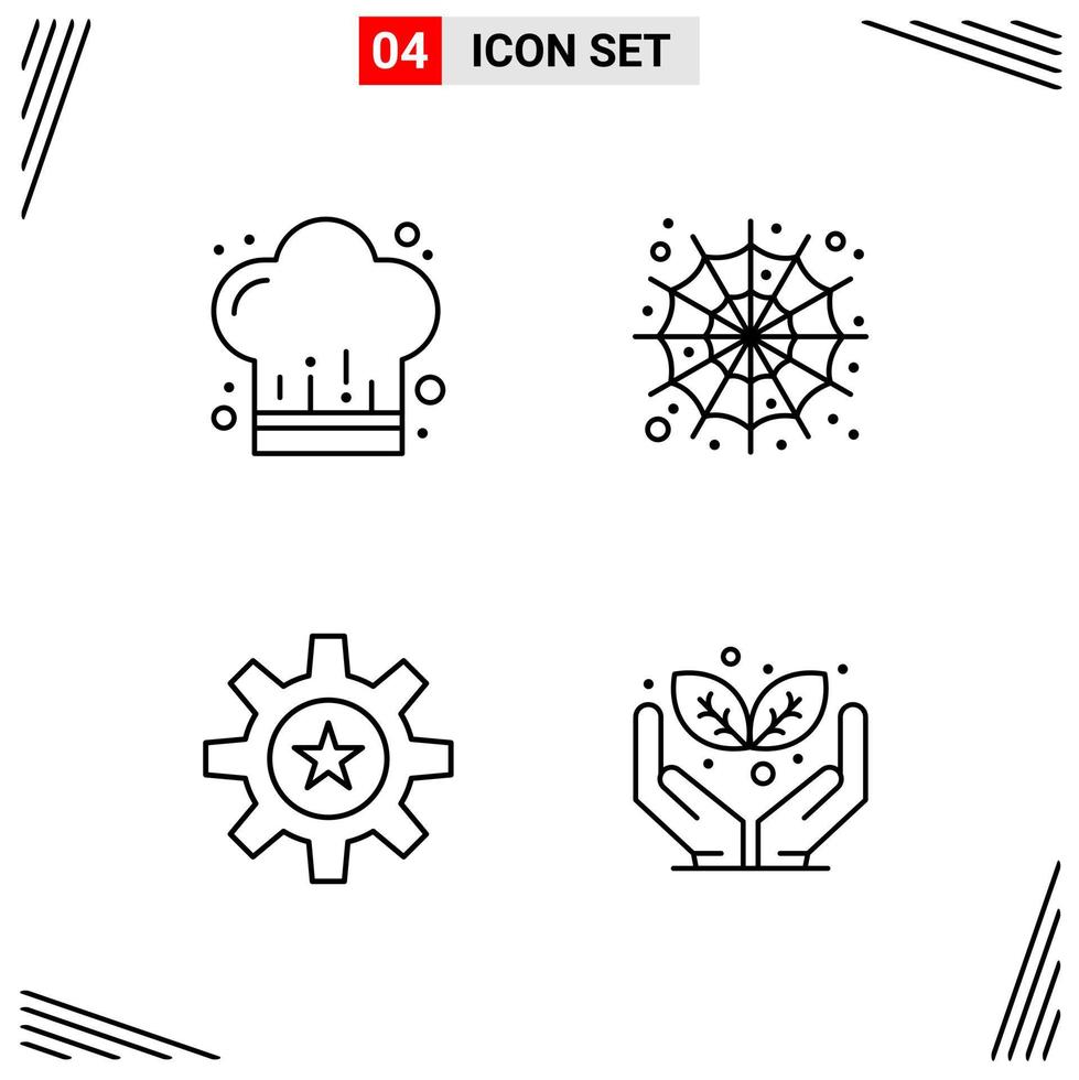 4 Icons Line Style Grid Based Creative Outline Symbols for Website Design Simple Line Icon Signs Isolated on White Background 4 Icon Set vector