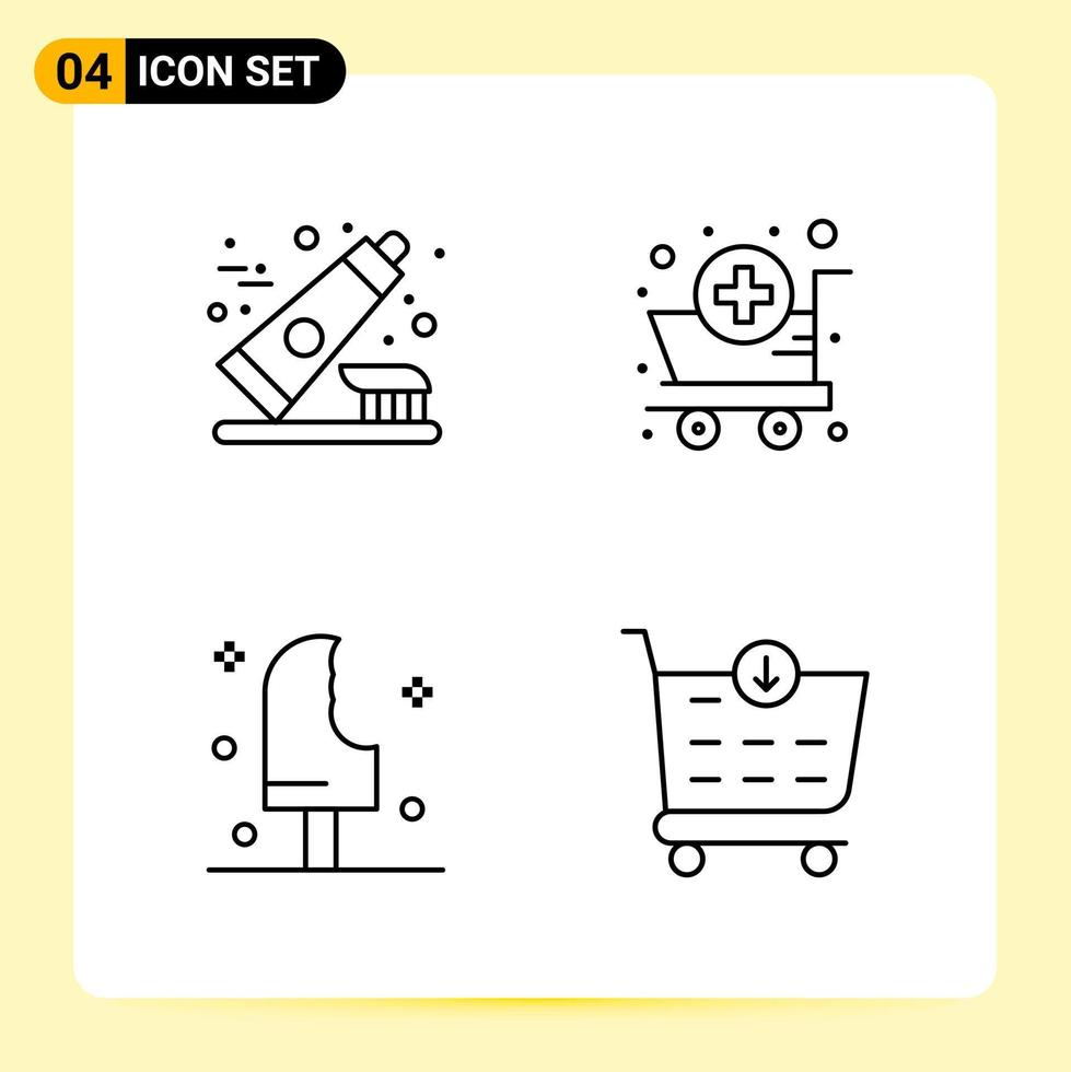 4 Creative Icons for Modern website design and responsive mobile apps 4 Outline Symbols Signs on White Background 4 Icon Pack vector