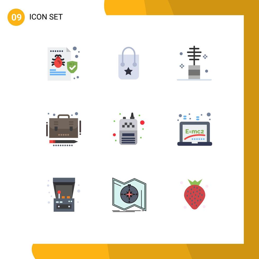 Universal Icon Symbols Group of 9 Modern Flat Colors of case case journey business makeup Editable Vector Design Elements