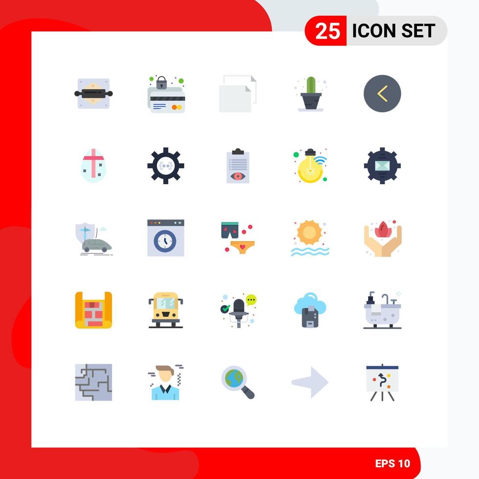 25 iconos creativos signos y símbolos modernos de protección de flecha izquierda planta cactus elementos de diseño vectorial editables vector