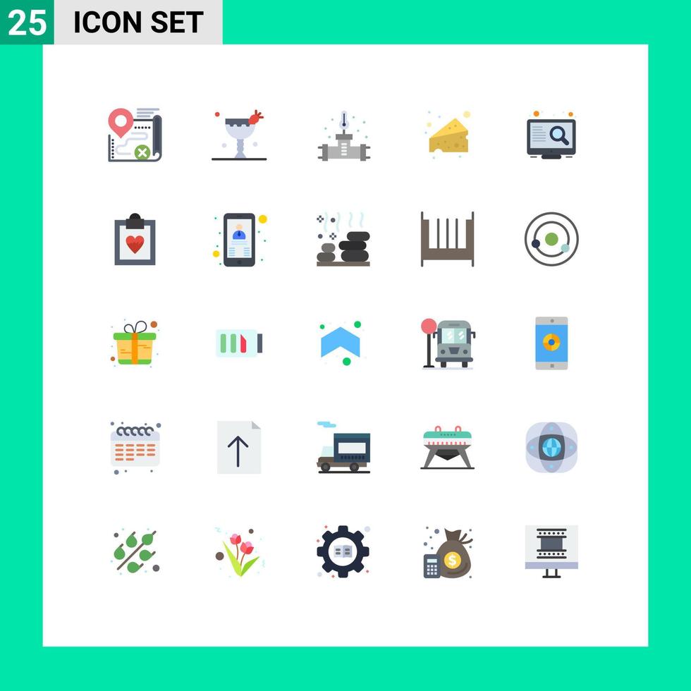 25 Thematic Vector Flat Colors and Editable Symbols of online swiss eat food temperature Editable Vector Design Elements