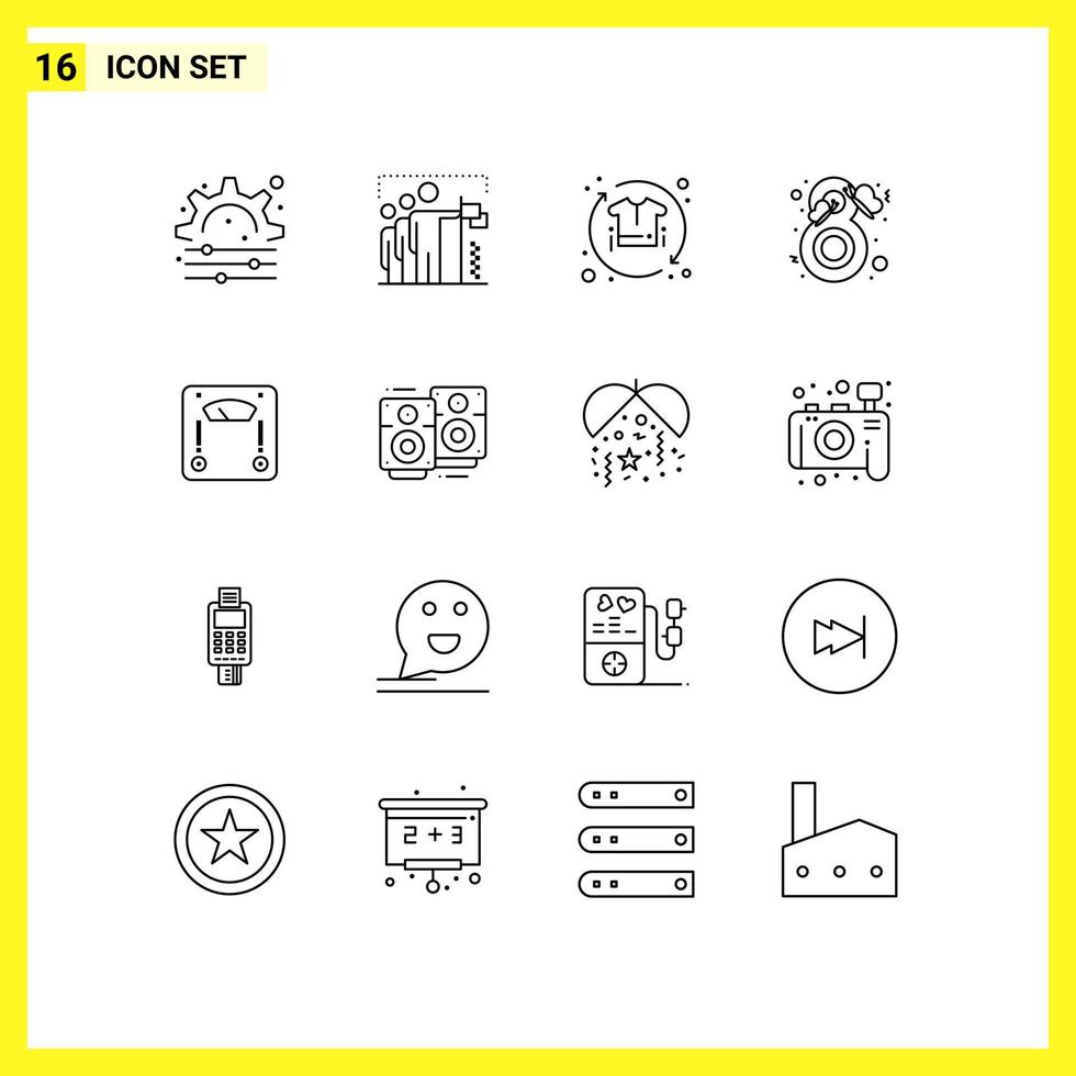Set of 16 Modern UI Icons Symbols Signs for woman butterfly clothing butterfly process Editable Vector Design Elements