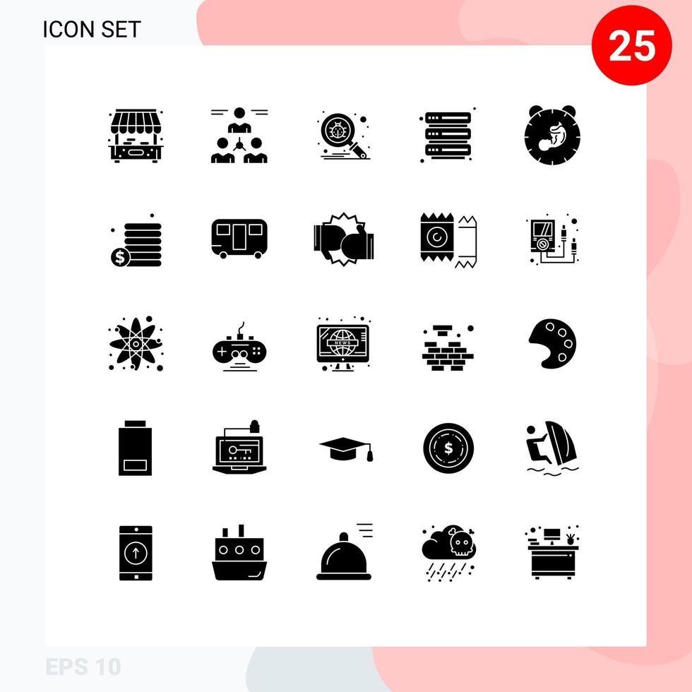 25 iconos creativos, signos y símbolos modernos de la seguridad del error de parto del bebé que alojan elementos de diseño vectorial editables vector
