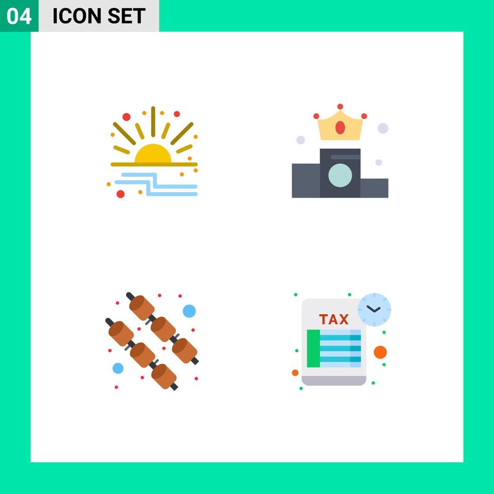 conjunto de 4 iconos de interfaz de usuario modernos símbolos signos para descuento venta de malvavisco recordatorio de dinero elementos de diseño vectorial editables vector