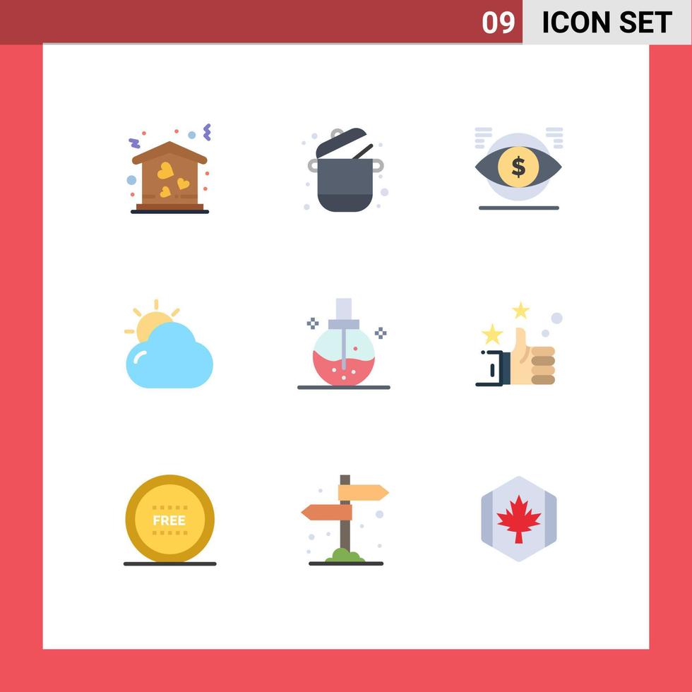 9 Creative Icons Modern Signs and Symbols of sun beach supermarket cloud finance Editable Vector Design Elements