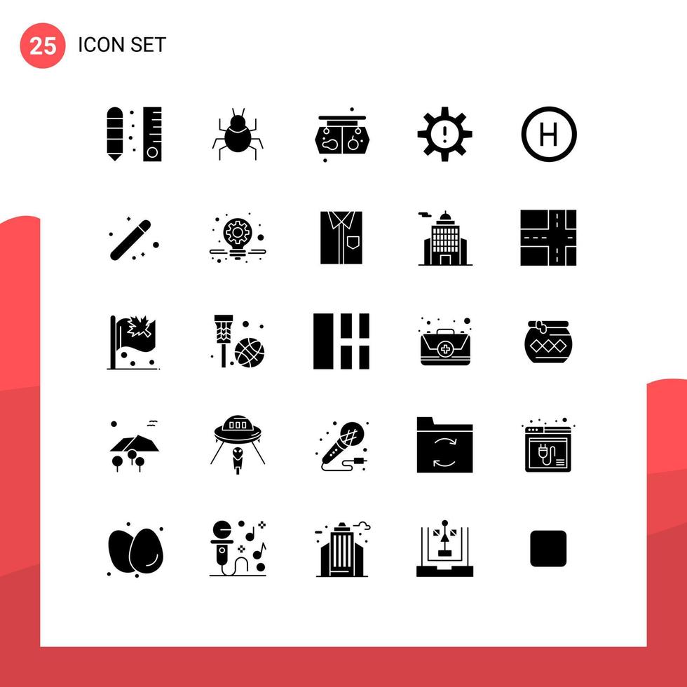 25 Thematic Vector Solid Glyphs and Editable Symbols of risk management indian human board Editable Vector Design Elements