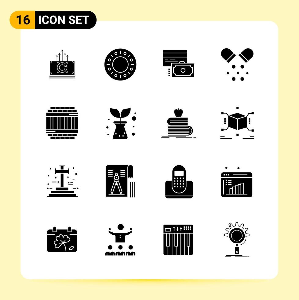 16 Creative Icons for Modern website design and responsive mobile apps 16 Glyph Symbols Signs on White Background 16 Icon Pack vector