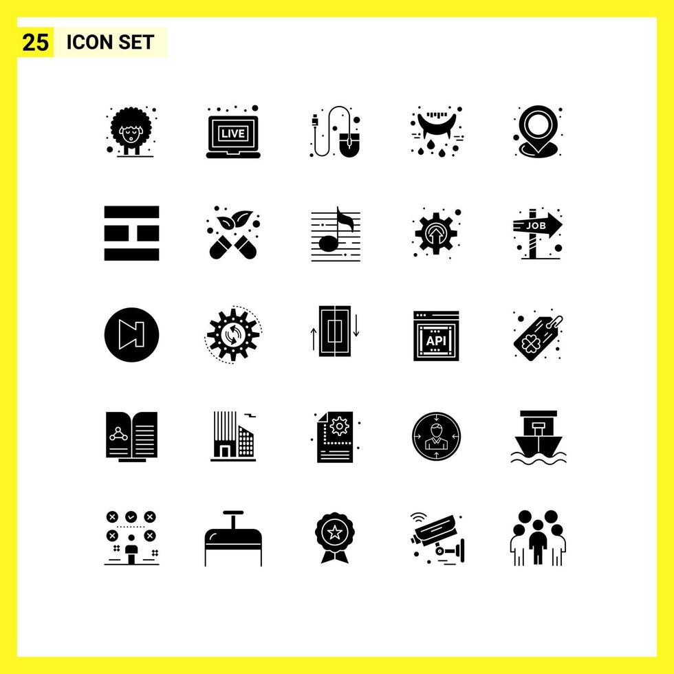25 Creative Icons Modern Signs and Symbols of map holder hardware vampire holidays Editable Vector Design Elements
