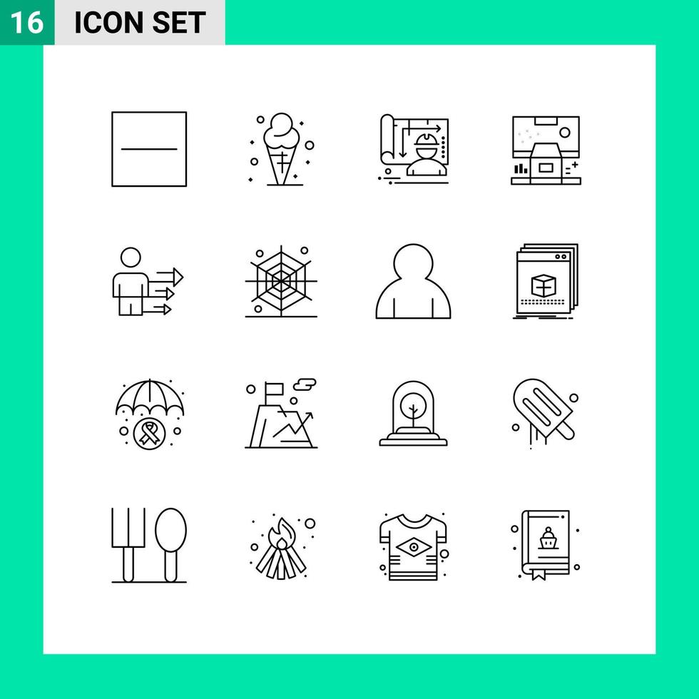 16 Outline concept for Websites Mobile and Apps approach panel architecture control cabin Editable Vector Design Elements