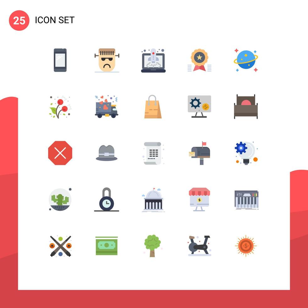 Stock Vector Icon Pack of 25 Line Signs and Symbols for medal award frankenstein achievement speedup Editable Vector Design Elements