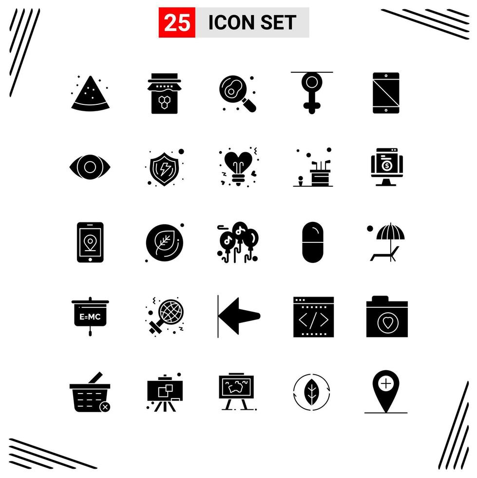 25 Icons Solid Style Grid Based Creative Glyph Symbols for Website Design Simple Solid Icon Signs Isolated on White Background 25 Icon Set vector