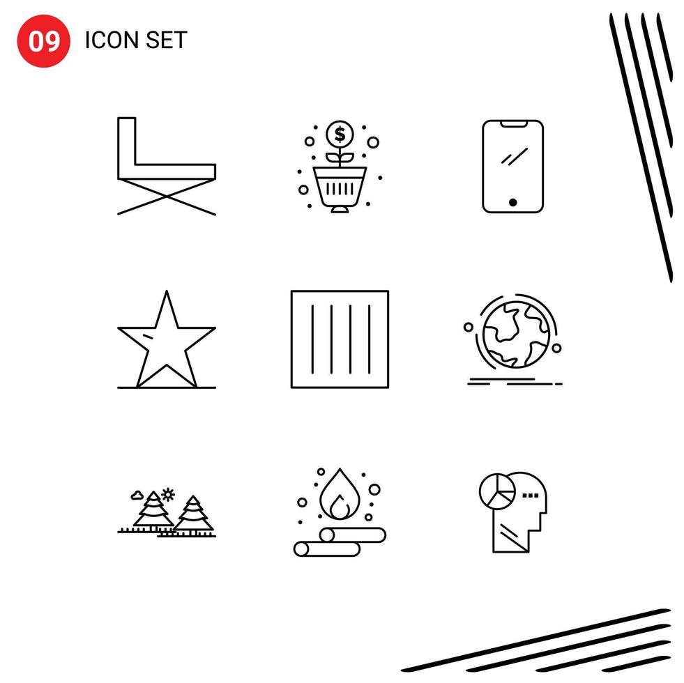 9 Creative Icons Modern Signs and Symbols of nature star leaf money ecology android Editable Vector Design Elements