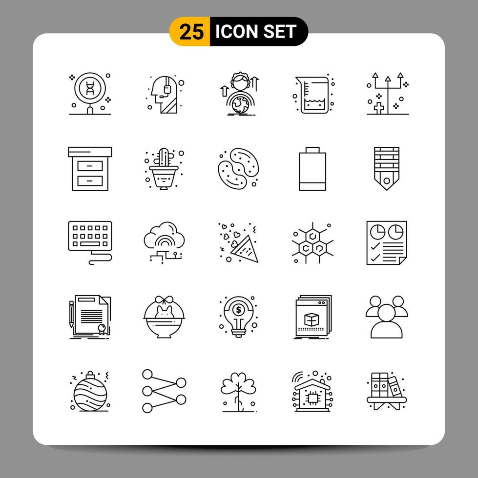 25 Black Icon Pack Outline Symbols Signs for Responsive designs on white background 25 Icons Set vector