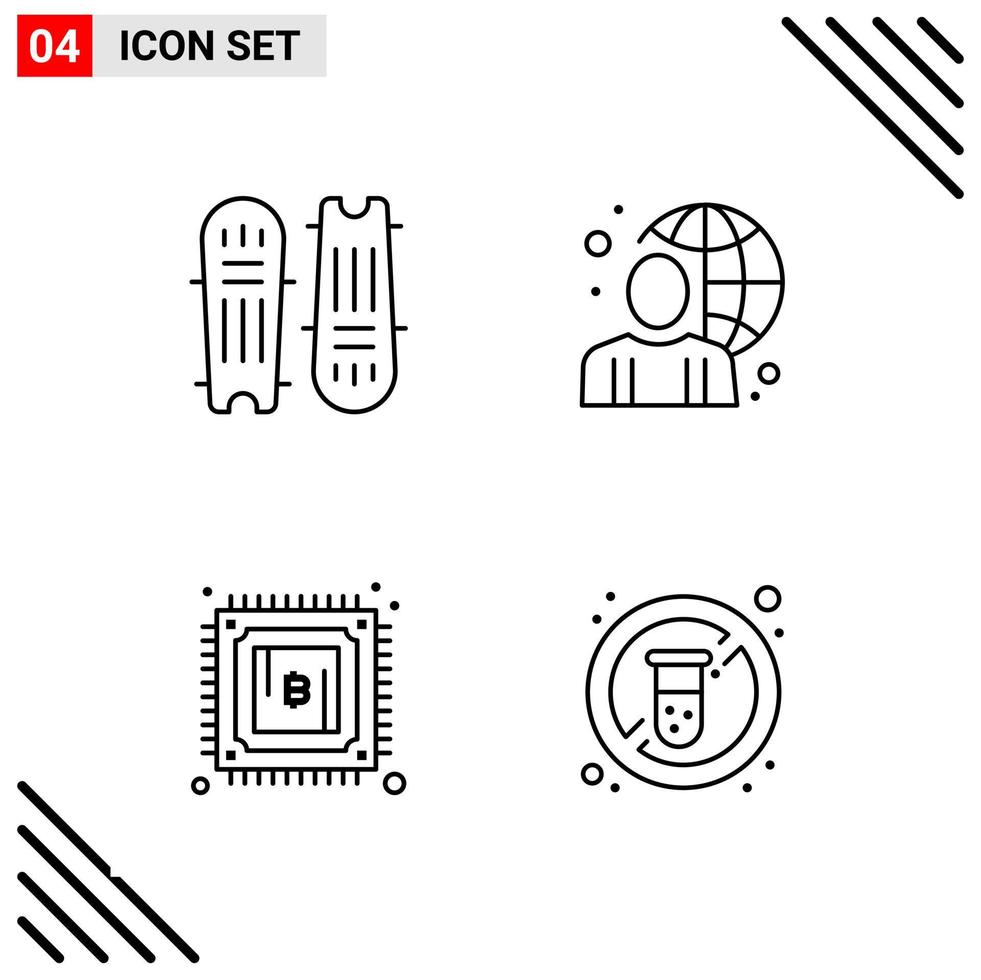 conjunto perfecto de píxeles de iconos de 4 líneas conjunto de iconos de esquema para el diseño de sitios web y la interfaz de aplicaciones móviles vector