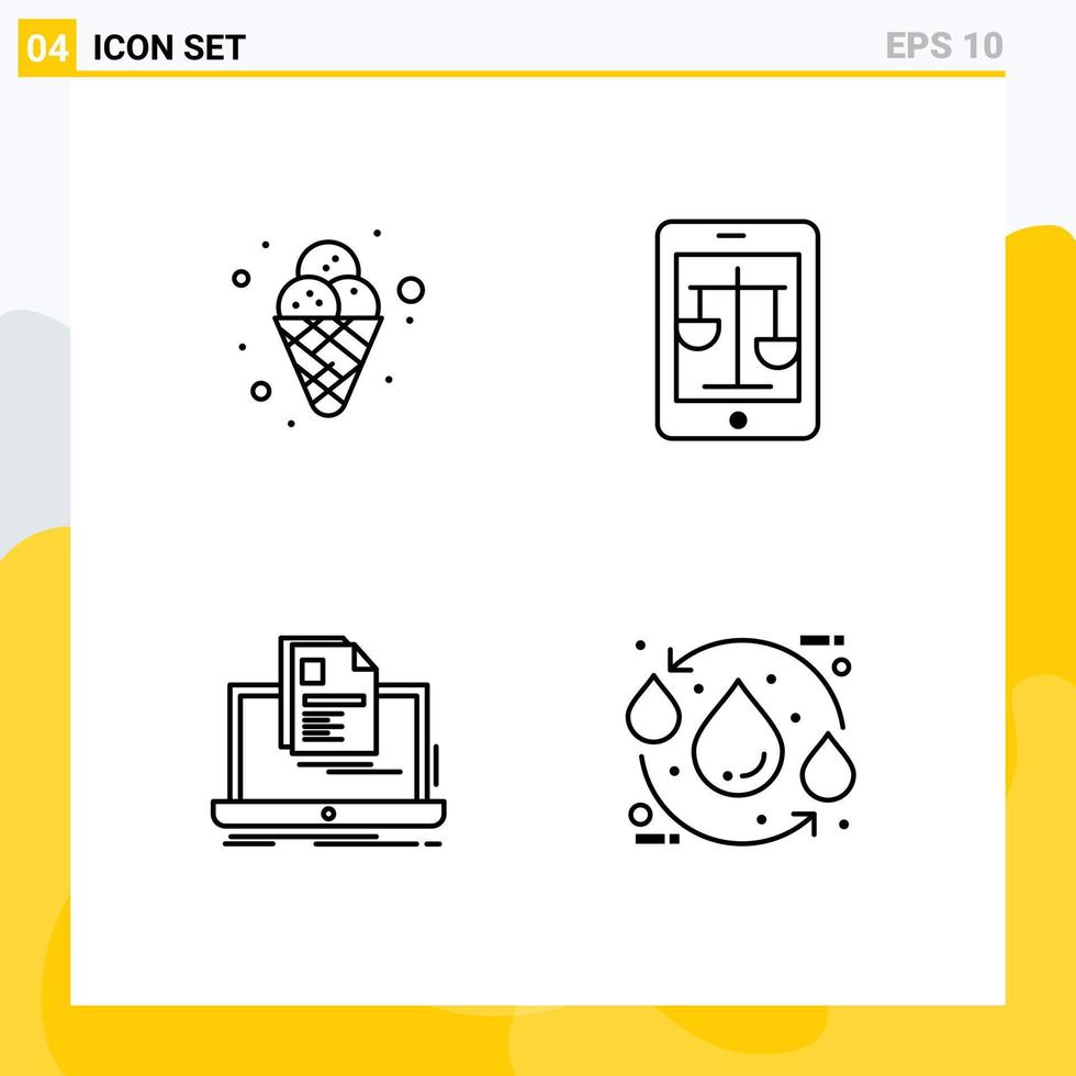 Line Pack of 4 Universal Symbols of carnival account mardi gras law report Editable Vector Design Elements