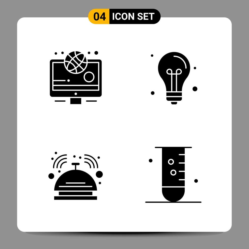 4 Black Icon Pack Glyph Symbols Signs for Responsive designs on white background 4 Icons Set vector