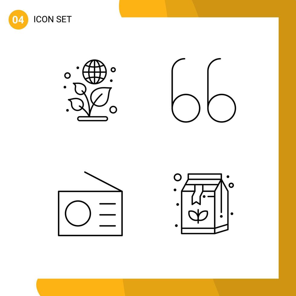 4 Creative Icons Modern Signs and Symbols of earth beverage open gadgets coffee Editable Vector Design Elements