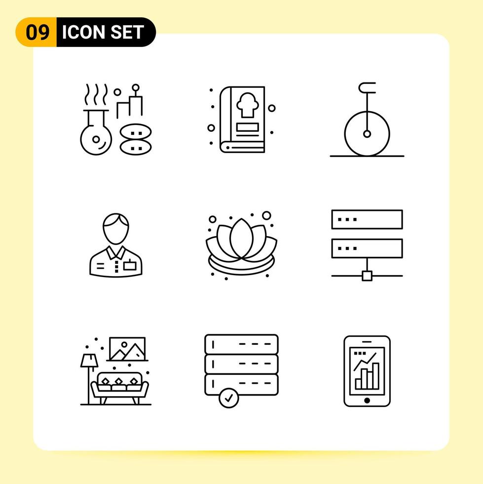 9 Creative Icons for Modern website design and responsive mobile apps 9 Outline Symbols Signs on White Background 9 Icon Pack vector