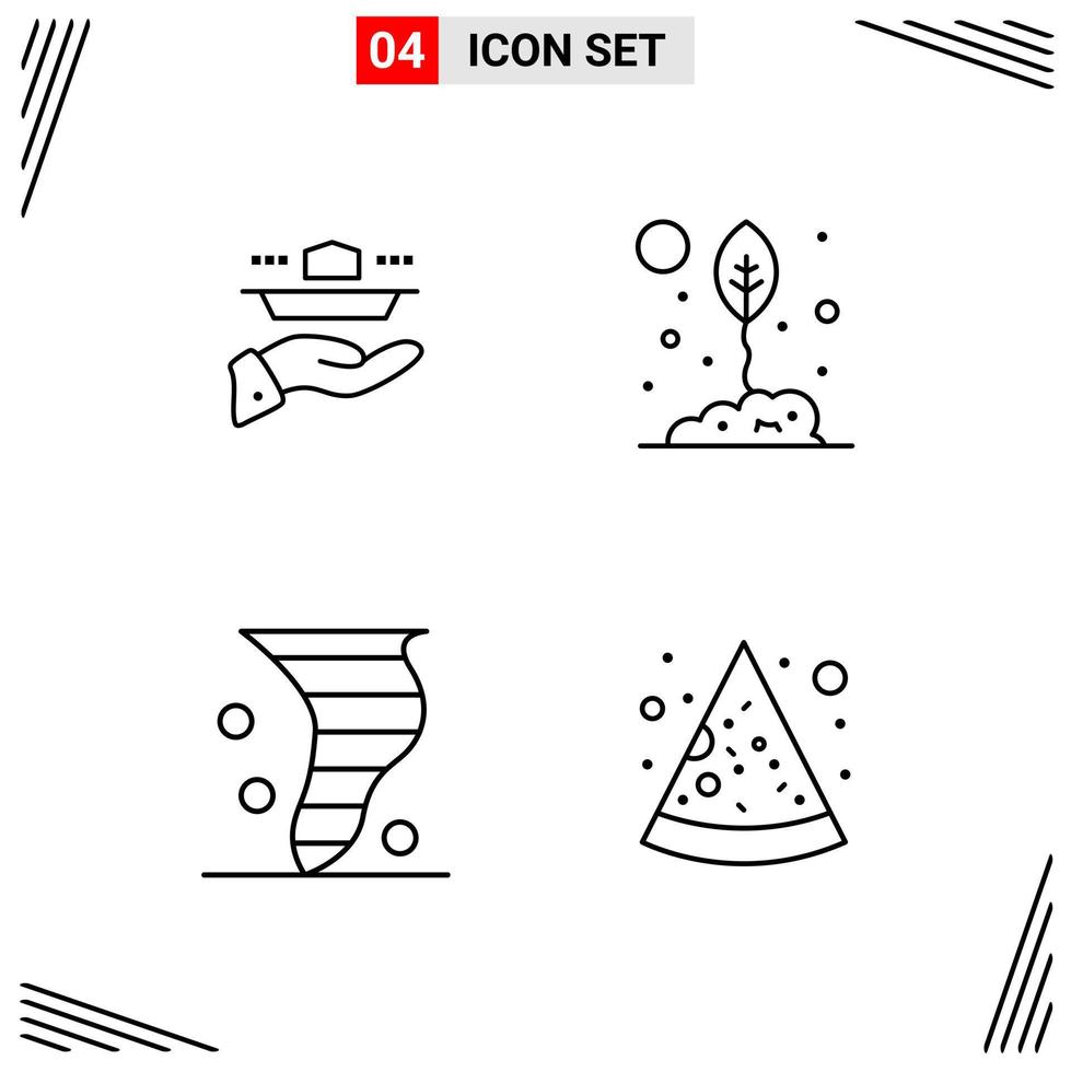 4 Icons Line Style Grid Based Creative Outline Symbols for Website Design Simple Line Icon Signs Isolated on White Background 4 Icon Set vector