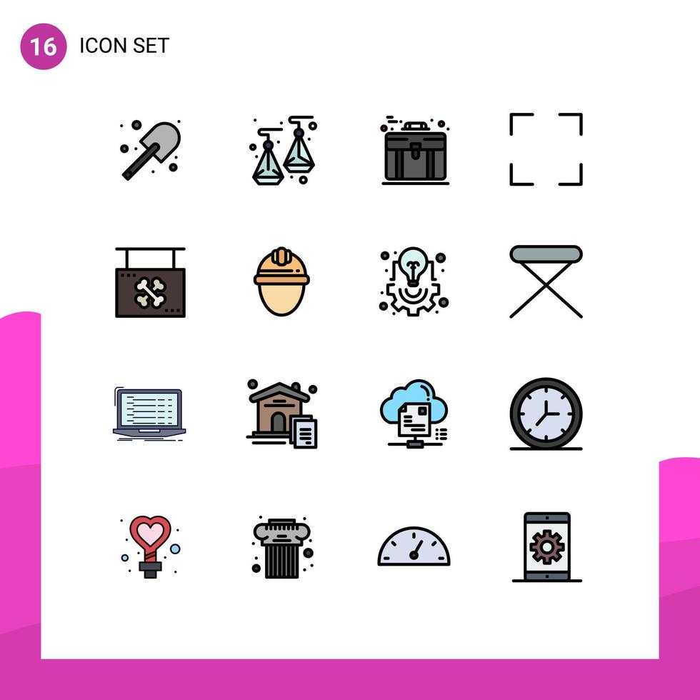 16 iconos creativos signos y símbolos modernos de la tienda tablero de bolsas de halloween elementos de diseño de vectores creativos editables a pantalla completa