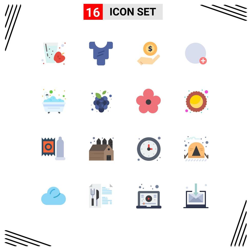 paquete de iconos de vector de stock de 16 signos y símbolos de línea para la interfaz de usuario de compras de baño de ducha más un paquete editable de elementos creativos de diseño de vectores