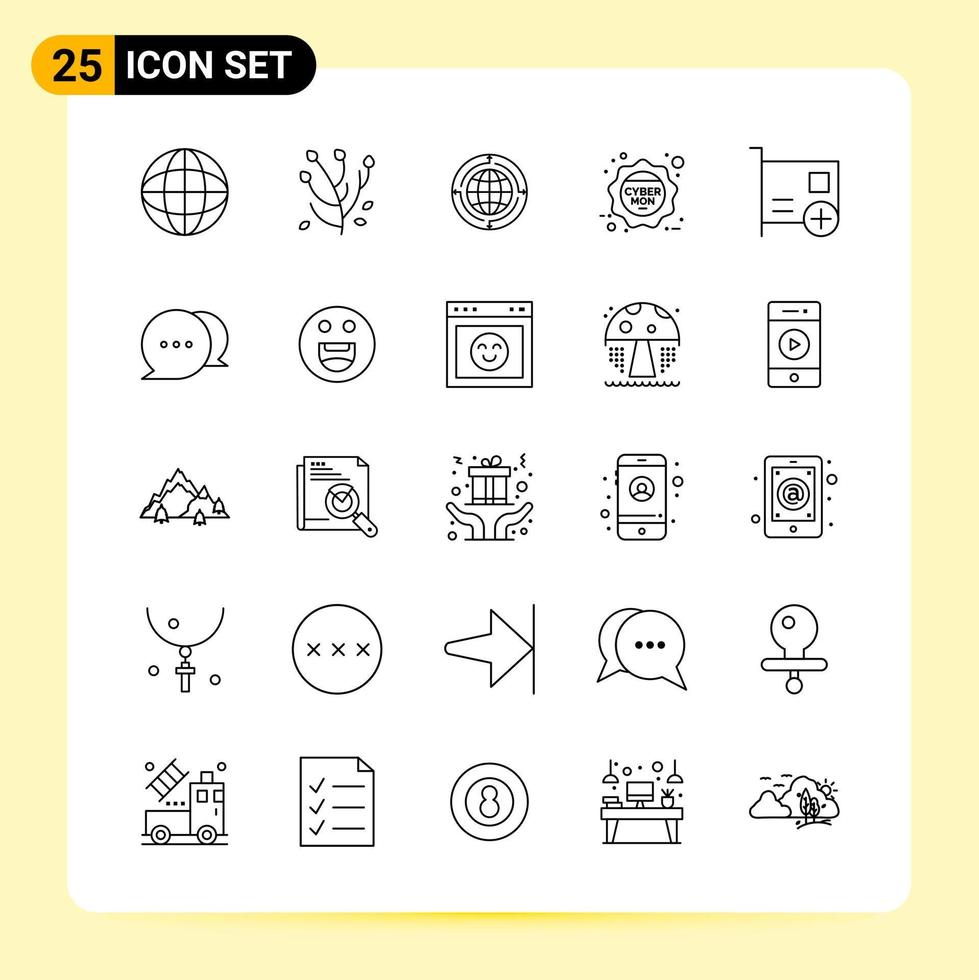 25 Creative Icons for Modern website design and responsive mobile apps 25 Outline Symbols Signs on White Background 25 Icon Pack vector