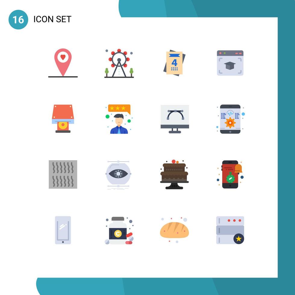 16 iconos creativos signos y símbolos modernos de satisfacción del cliente almacenamiento de datos boda cd rom graduación paquete editable de elementos creativos de diseño de vectores
